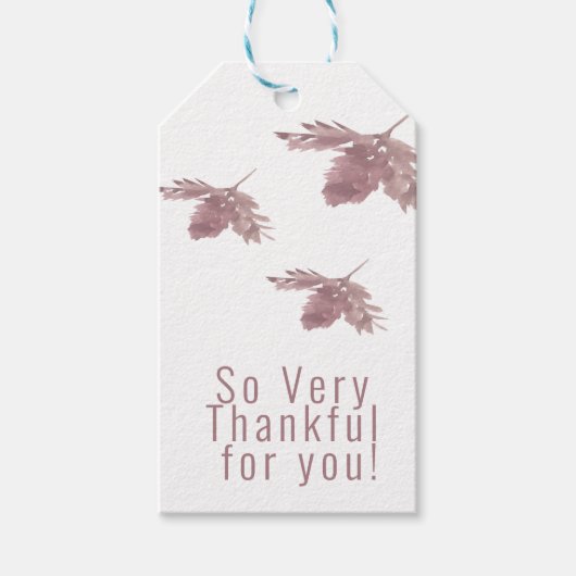 Eenvoudige Dankbare Hand Waterverf Herfstblad Cadeaulabel (Voorkant)