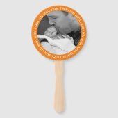 Eenvoudige Dankjewel Oranje Website Scan QR Code F Handwaaier (Achterkant)
