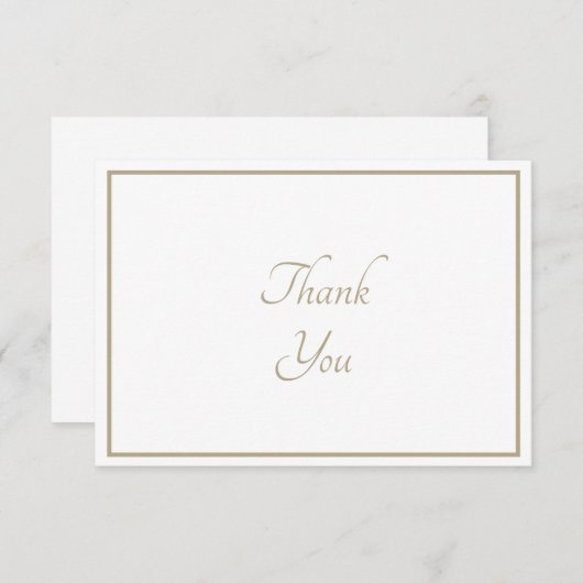 Eenvoudige Dankkaart - Bruin Bedankkaart (Voorkant / Achterkant)