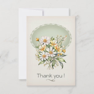 Eenvoudige dankkaart, Daisy Day Wishes Bedankkaart