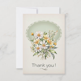 Eenvoudige dankkaart, Daisy Day Wishes Bedankkaart