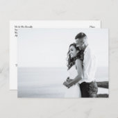 Eenvoudige Dankuwel Huwelijksansichtkaart | Volled Briefkaart (Voorkant / Achterkant)