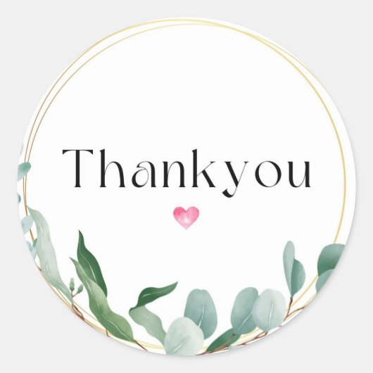 Eenvoudige dankuwel rondom de Sticker (Voorkant)