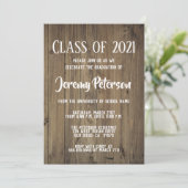 Eenvoudige Dark Wood Planks Graduation Party Uitno Kaart (Staand voorkant)