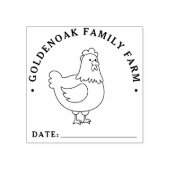 Eenvoudige datum Boerderij kippeneieren op maat Rubberstempel (Afrduk)