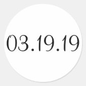 Eenvoudige datum - cirkelsticker ronde sticker (Voorkant)