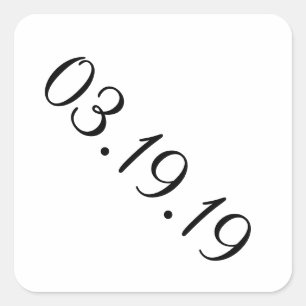 Eenvoudige datum - diamanten sticker
