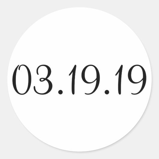 Eenvoudige datum - sticker met cirkel (Voorkant)