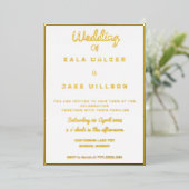 Eenvoudige decadente bruiloft (grens) folie uitnodiging (Staand Voorkant)