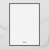 Eenvoudige decadente bruiloft (grens) folie uitnodiging (Achterkant)