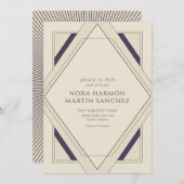 Eenvoudige  deco Deep Paarse ivoor Kaart (Voorkant / Achterkant)