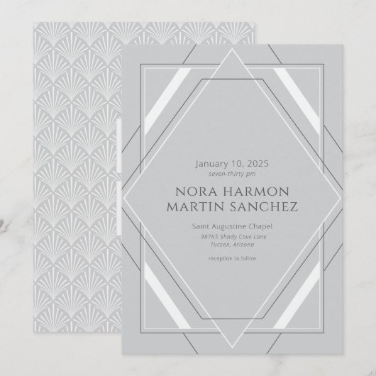 Eenvoudige  deco lichtgrijs kaart (Voorkant / Achterkant)