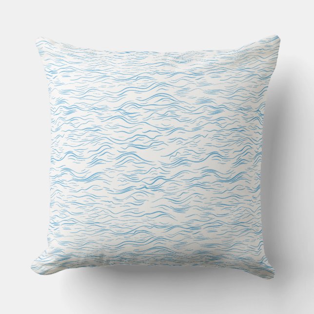 Eenvoudige decoratieve kussen met kust zee golven (Voorkant)