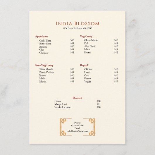 Eenvoudige decoratieve rand restaurant menu (Voorkant)