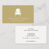 Eenvoudige Decorator Witte Franse Stoel Logo Visitekaartje (Voorkant / Achterkant)