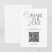 Eenvoudige Deel de Liefde Trouw QR Code Kaart (Voorkant / Achterkant)