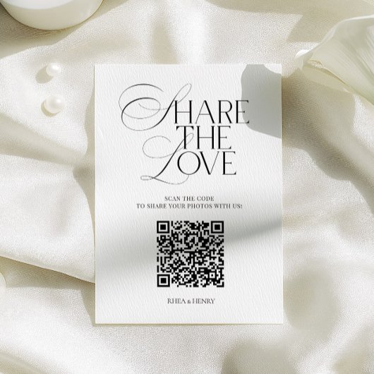 Eenvoudige Deel de Liefde Trouw QR Code Kaart