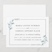 Eenvoudige delicate bladeren. Luchtig Lijst. Forme Kaart (Voorkant / Achterkant)