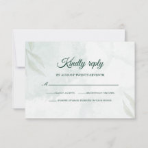 Eenvoudige Delicate Bloemen Bruiloft RSVP Kaart