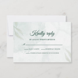 Eenvoudige Delicate Bloemen Bruiloft RSVP Kaart