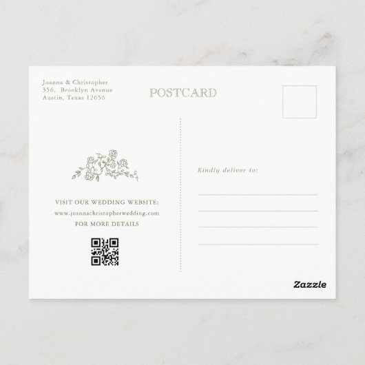 Eenvoudige Delicate Bloemenkalender Sla de datum o Briefkaart (Achterkant)