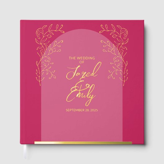 Eenvoudige delicate boog bruiloft gastenboek (Voorkant)