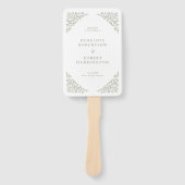 Eenvoudige Delicate Floral Sage Green Wedding Prog Handwaaier (Voorkant)