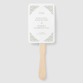 Eenvoudige Delicate Floral Sage Green Wedding Tijd Handwaaier (Voorkant)