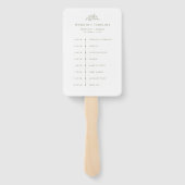 Eenvoudige Delicate Floral Sage Green Wedding Tijd Handwaaier (Achterkant)