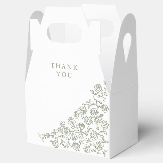 Eenvoudige Delicate Floral Tijdloze Salie Groene b Bedankdoosjes (Geopend)