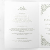 Eenvoudige Delicate Floral Tijdloze Salie Groene b Drieluik Aankondiging (Binnenzijde eerst)