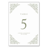 Eenvoudige Delicate Floral Tijdloze Salie Groene b Kaart (Achterkant)