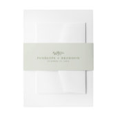 Eenvoudige Delicate Floral Tijdloze Salie Groene b Uitnodigingen Wikkel (Voorkant Voorbeeld)