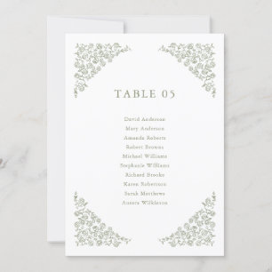 Eenvoudige Delicate Floral Tijdloze Zitting Grafie Kaart