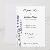 Eenvoudige delicate Franse lavendel bruiloft Kaart (Voorkant / Achterkant)