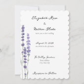 Eenvoudige delicate Franse lavendel bruiloft Kaart (Voorkant)