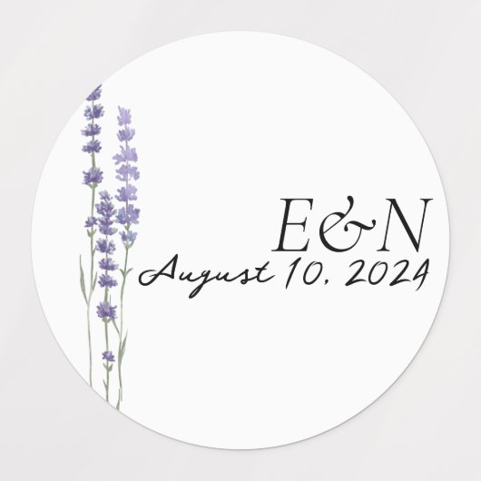Eenvoudige delicate Franse lavendel bruiloft stick Labels (Design 1)
