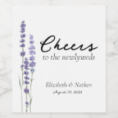 Eenvoudige delicate Franse lavendel bruiloft Wijn Etiket (Enkel label)
