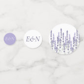 Eenvoudige Delicate Franse Lavendel Field Bruiloft Confetti (Achterkanten)