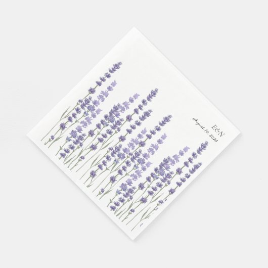 Eenvoudige Delicate Franse Lavendel Field Bruiloft Servet (Hoek)