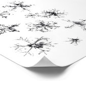 Eenvoudige delicate sneeuwvlokken poster (Hoek)