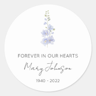 Eenvoudige Delphinium-herdenking  Ronde Sticker