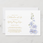 Eenvoudige Delphinium Viering van het Leven  Kaart (Voorkant)