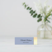 Eenvoudige Denim Blue Metallic Mini Visitekaartje (Staand voorkant)