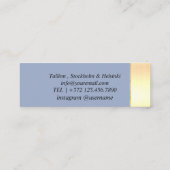 Eenvoudige Denim Blue Metallic Mini Visitekaartje (Achterkant)