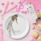 Eenvoudige dennenappels Zegeningen Thanksgiving Papieren Bordje (Feest)