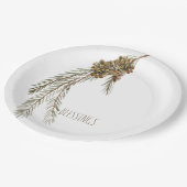 Eenvoudige dennenappels Zegeningen Thanksgiving Papieren Bordje (Gekanteld)