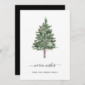 Eenvoudige dennenboom feestdagenkaart (Voorkant / Achterkant)
