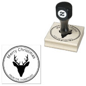 Eenvoudige Der Head Silhouette - Vrolijk kerstfees Rubberstempel (Gestempeld)