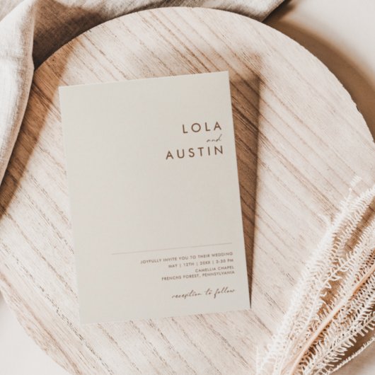 Eenvoudige Desert Natural White All In One Uitnodi Kaart